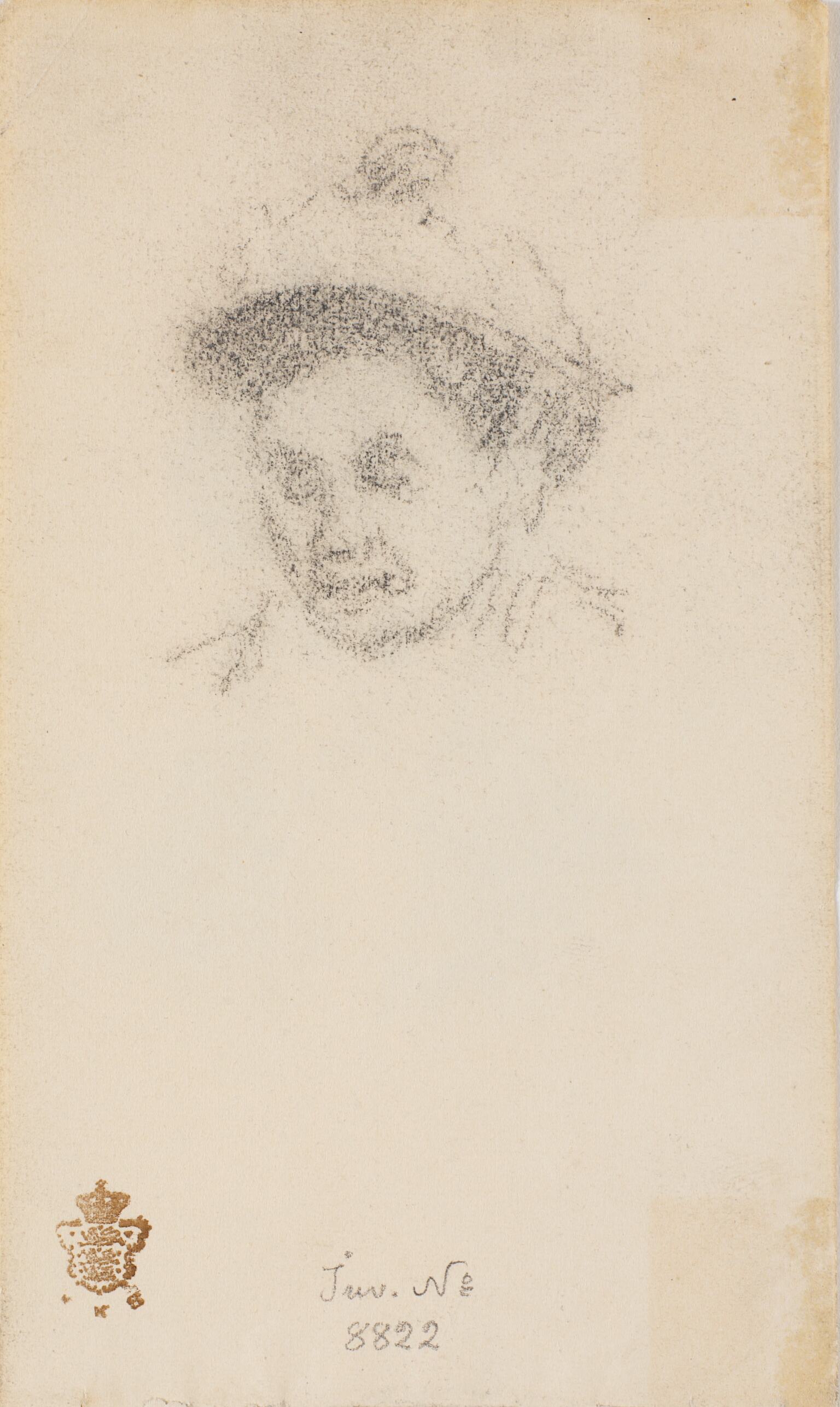 Hoved af dame med hat